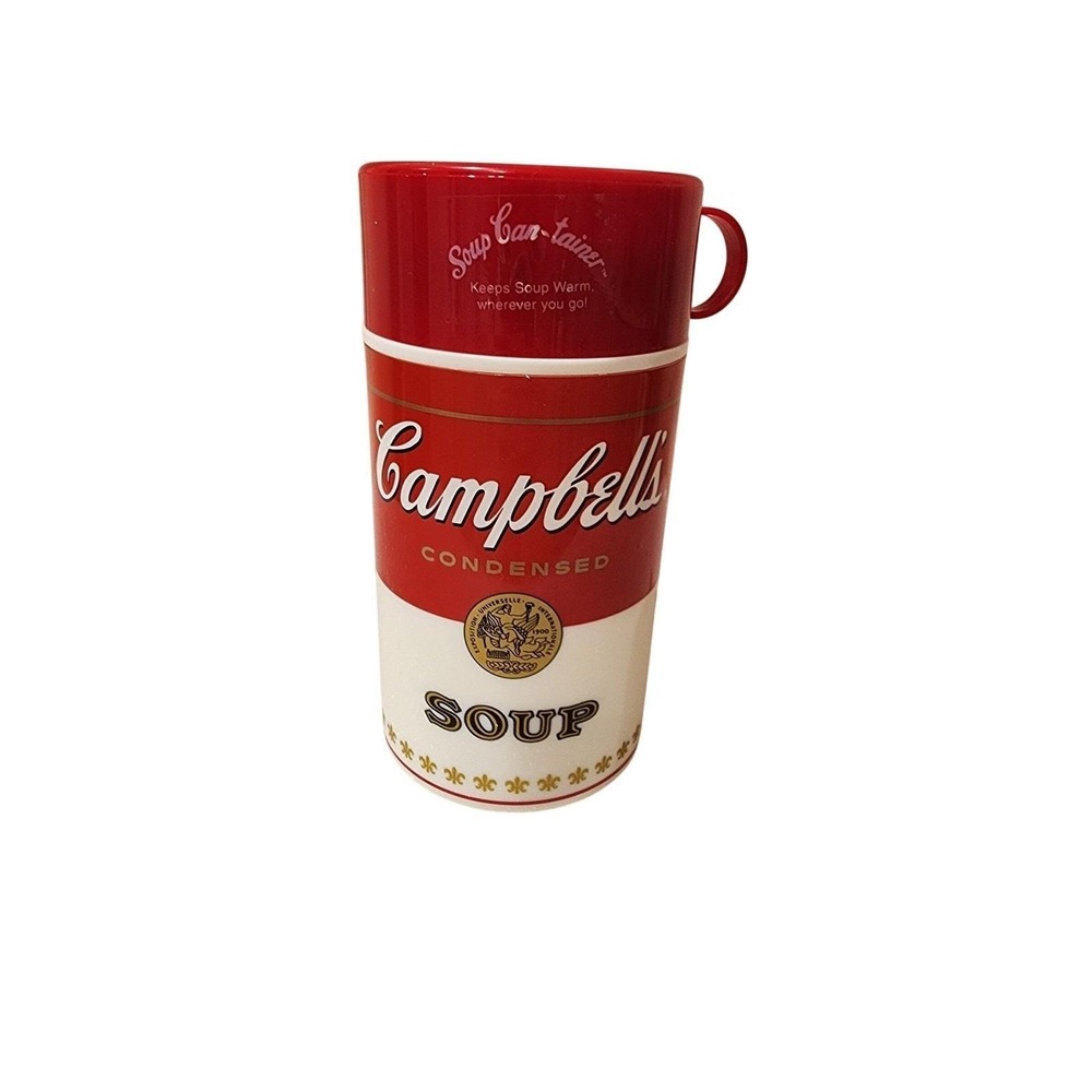 Vintage‎ Campbell's Soup Can-tainer Mug With Lid Travel Soup Container